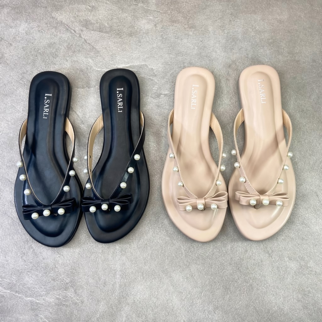 Isarli Shoes - JJ.235 Sandal Jepit Mutiara Pita - Sandal Wanita Flat