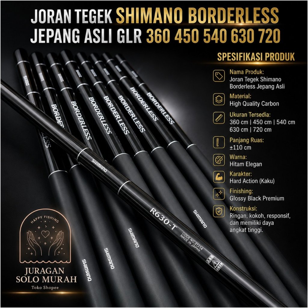 Joran Tegek simano japan borderless glr ros panjang 360 450 540 630 720 Packing pipa pvc