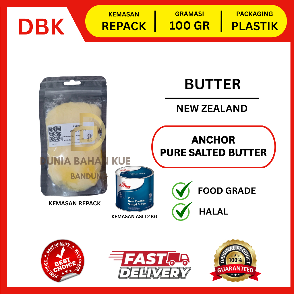 ANCHOR SALTED BUTTER 100 GR / BUTTER ANCHOR / ANCHOR MENTEGA
