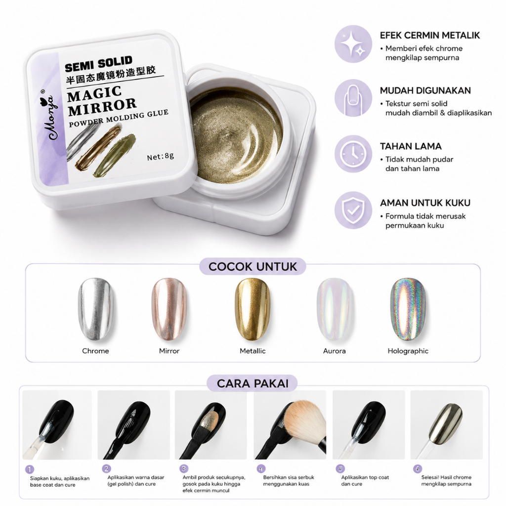 Monja Semi Solid Magic Mirror Powder Molding Glue