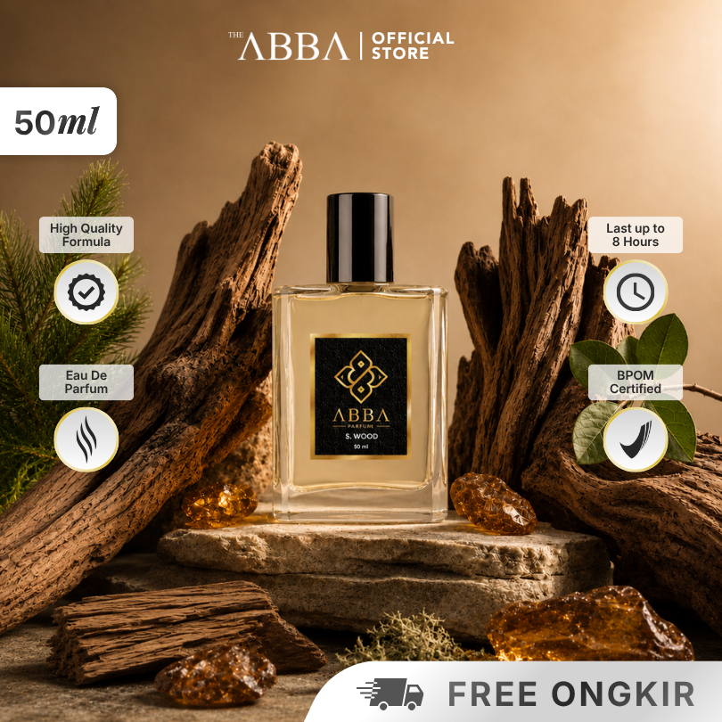 ABBA S.WOOD Parfum Spray 50ml |  Parfum Pria | Amber | Oud | Woody | Parfum Sholat