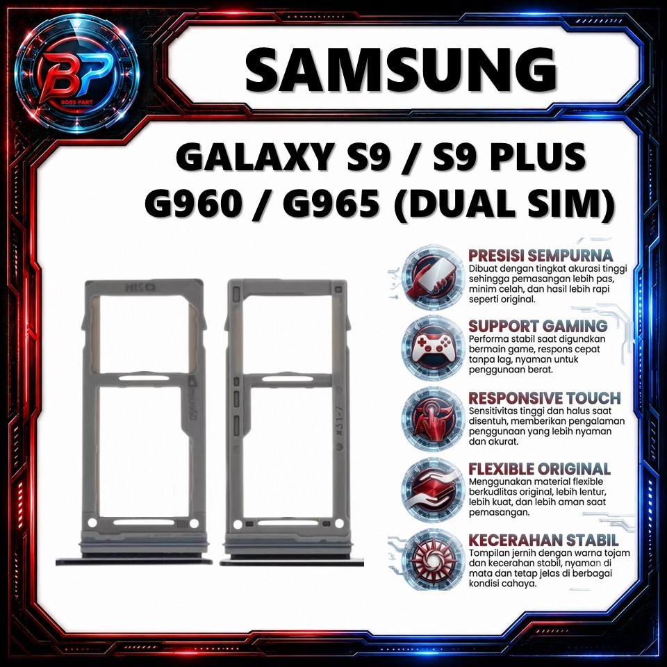 SIMLOCK / SIM HOLDER / SIM SLOT SAMSUNG GALAXY S9 / S9 PLUS / G960 / G965 (DUAL SIM) ORIGINAL