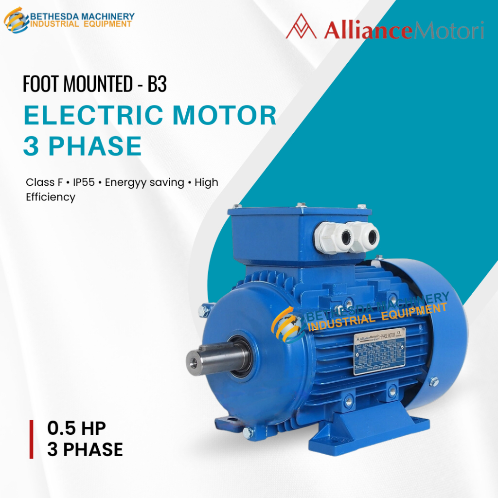 Electro motor 0.5 Hp Alliance 0 5Hp 3 Phase dinamo listrik B3