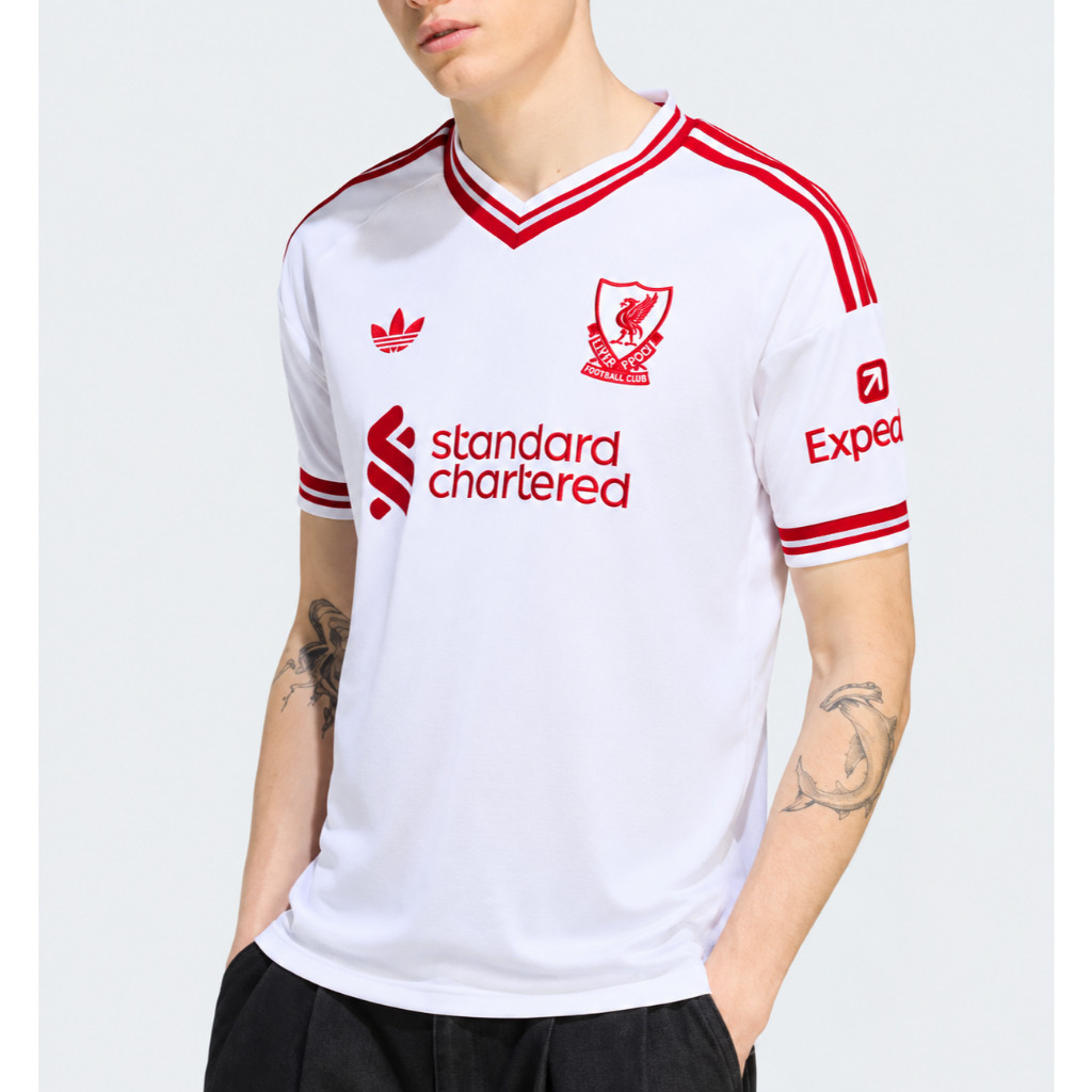 Jersey Liverpool LFC Away Retro Putih Merah Adidas Trefoil - Grade Ori