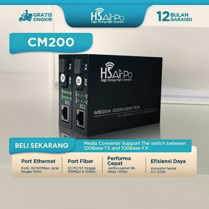 HS AIRPO CM200 20KM MEDIA CONVERTER