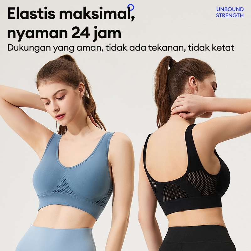kualitas super bra olahraga wanita jaring bernapas anti getaran untuk olahraga harian s6