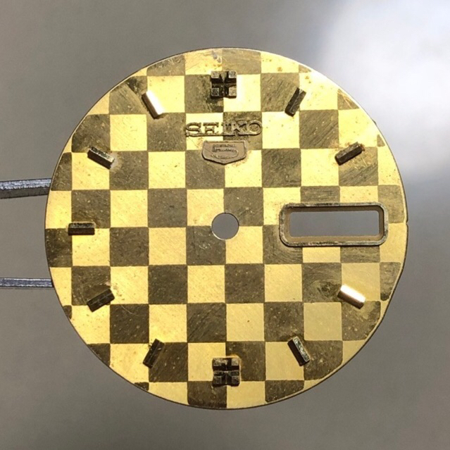 Dial Seiko 5 7009 7S26 Checkerboard Gold