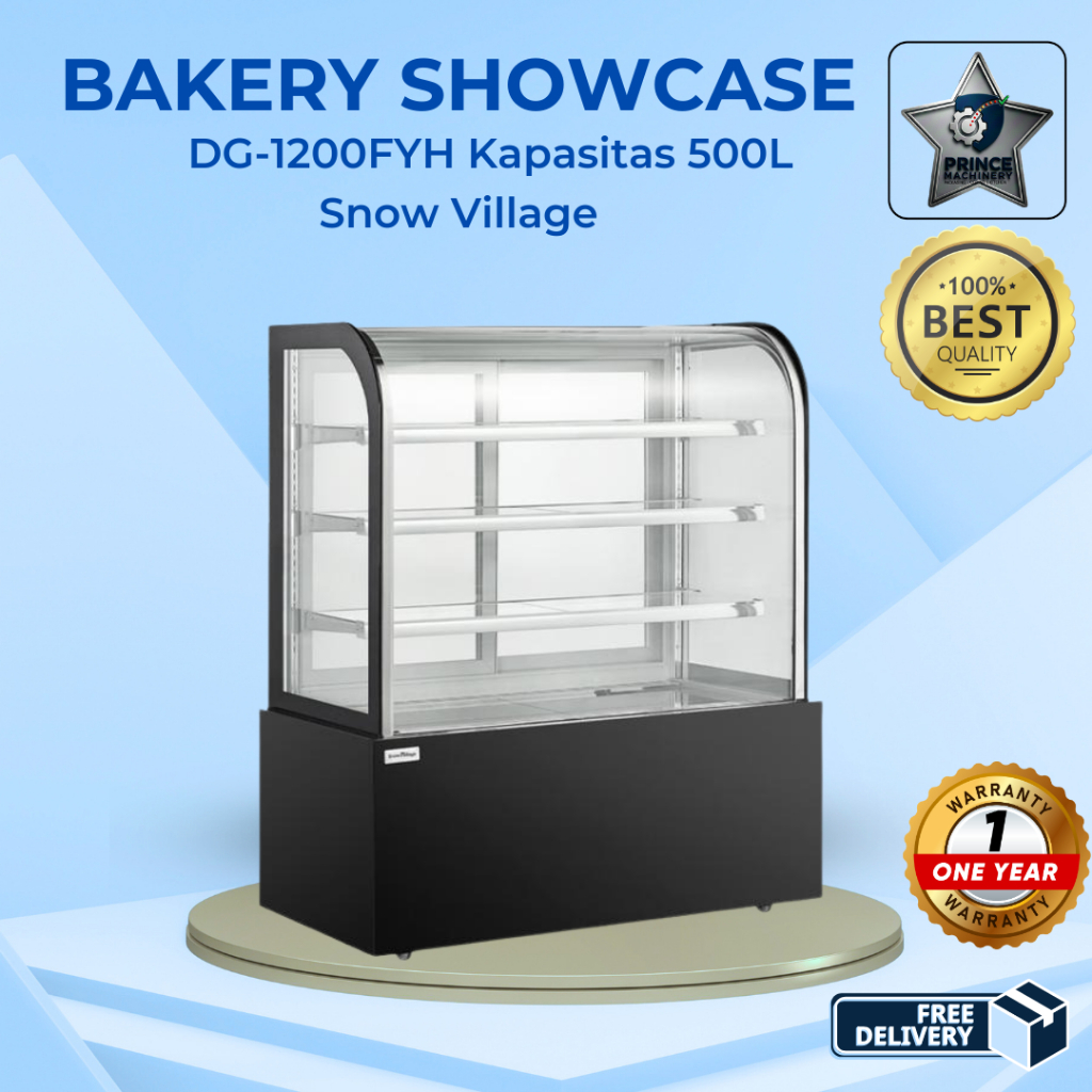 Showcase Cake Bakery Snow Village kulkas display kue kafe hotel dan restoran