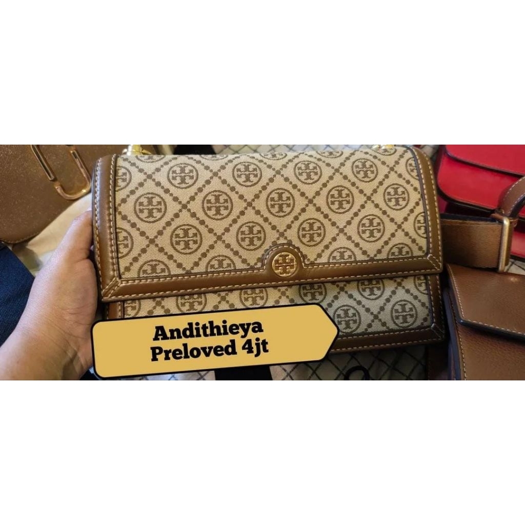 PRELOVED Tory Burch T Monogram Jacquard Shoulderbag