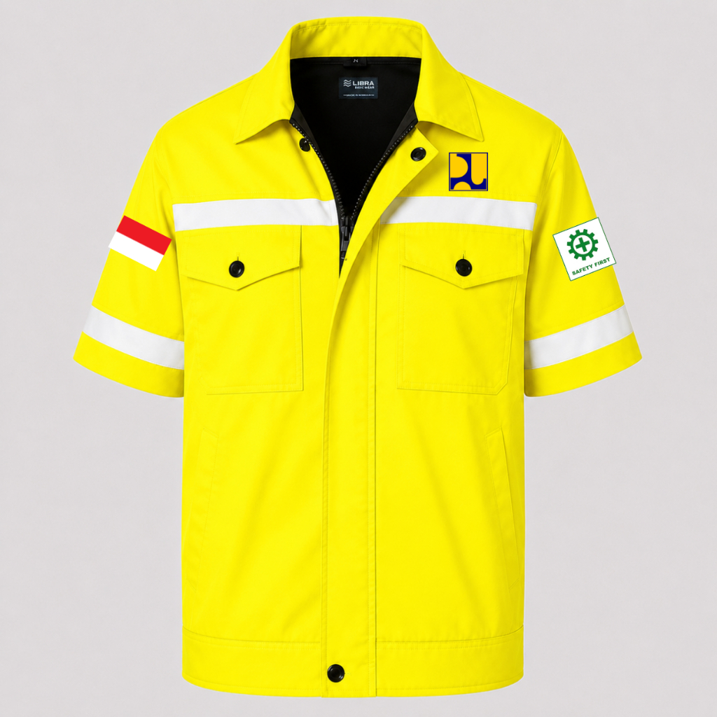 Terjamin !!! Baju Kemeja Seragam Wearpack Safety Dinas PUPR Pria Wanita Lengan Pendek Kerja Lapangan