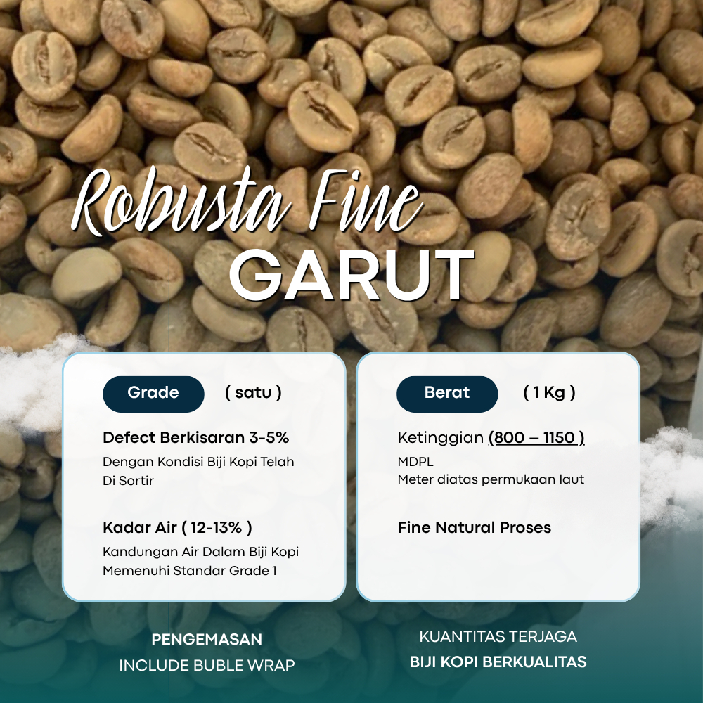 GREEN BEAN / BIJI KOPI ROBUSTA GARUT- FINE 1KG / 1000 GR | GREENHEAVEN