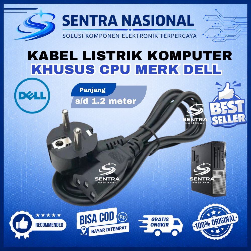 KABEL LISTRIK CPU DELL HIGH QUALITY ANTI KORSLET | COK KABEL KOMPUTER DELL | KABEL PC DELL ORIGINAL|