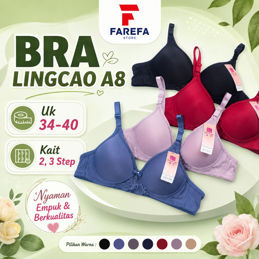Bra Lingcao A8 Original | BH Busa Tanpa Kawat Lingcao | BH Lingcao Original Premium