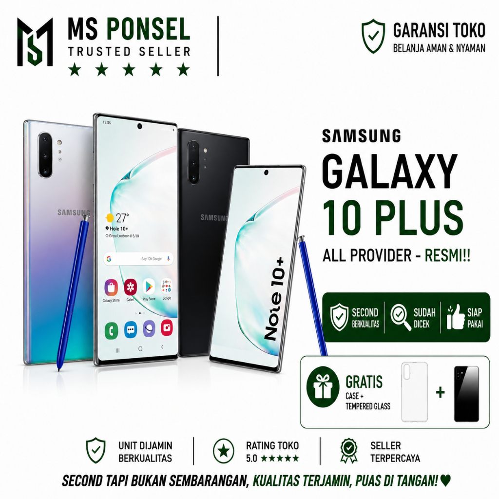 SEIN | Samsung Galaxy Note 10 Plus 10+ 12/512GB 12/256GB Resmi Second Fullset Original