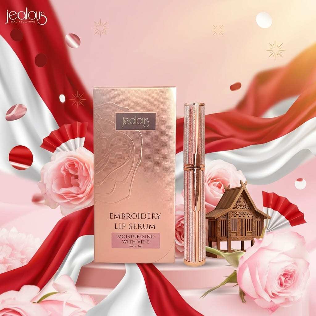 Jealous Embroidery Lip serum Moisturizing with vit E Serum Bibir Pencerah Melembabkan Memperbaiki Te