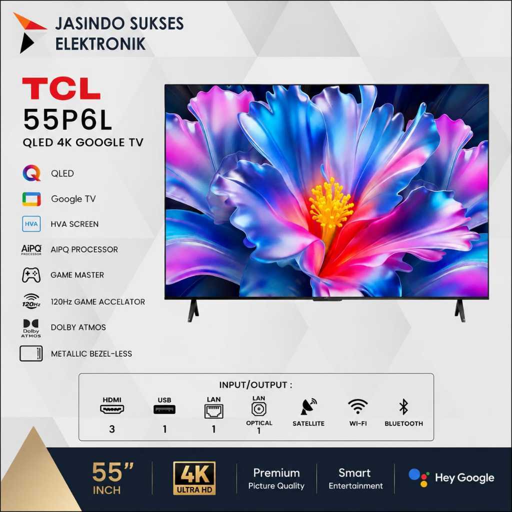 QLED TCL 55P6L- UHD 4K GOOGLE TV