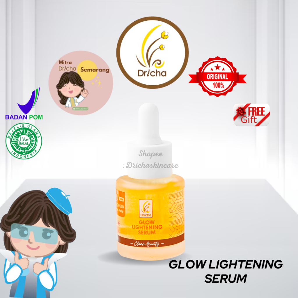DRICHA GLOW LIGHTENING SERUM (serum pencerah wajah dan untuk memudarkan flek)