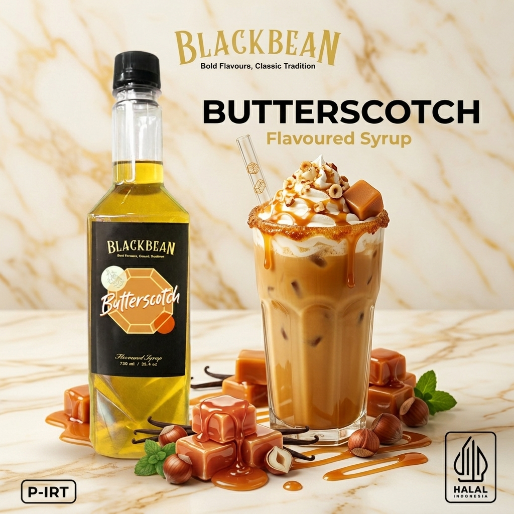 Blackbean Sirup Butterscotch Premium 750ml untuk Kopi & Coffee Shop | Syrup Butterscotch Minuman Caf