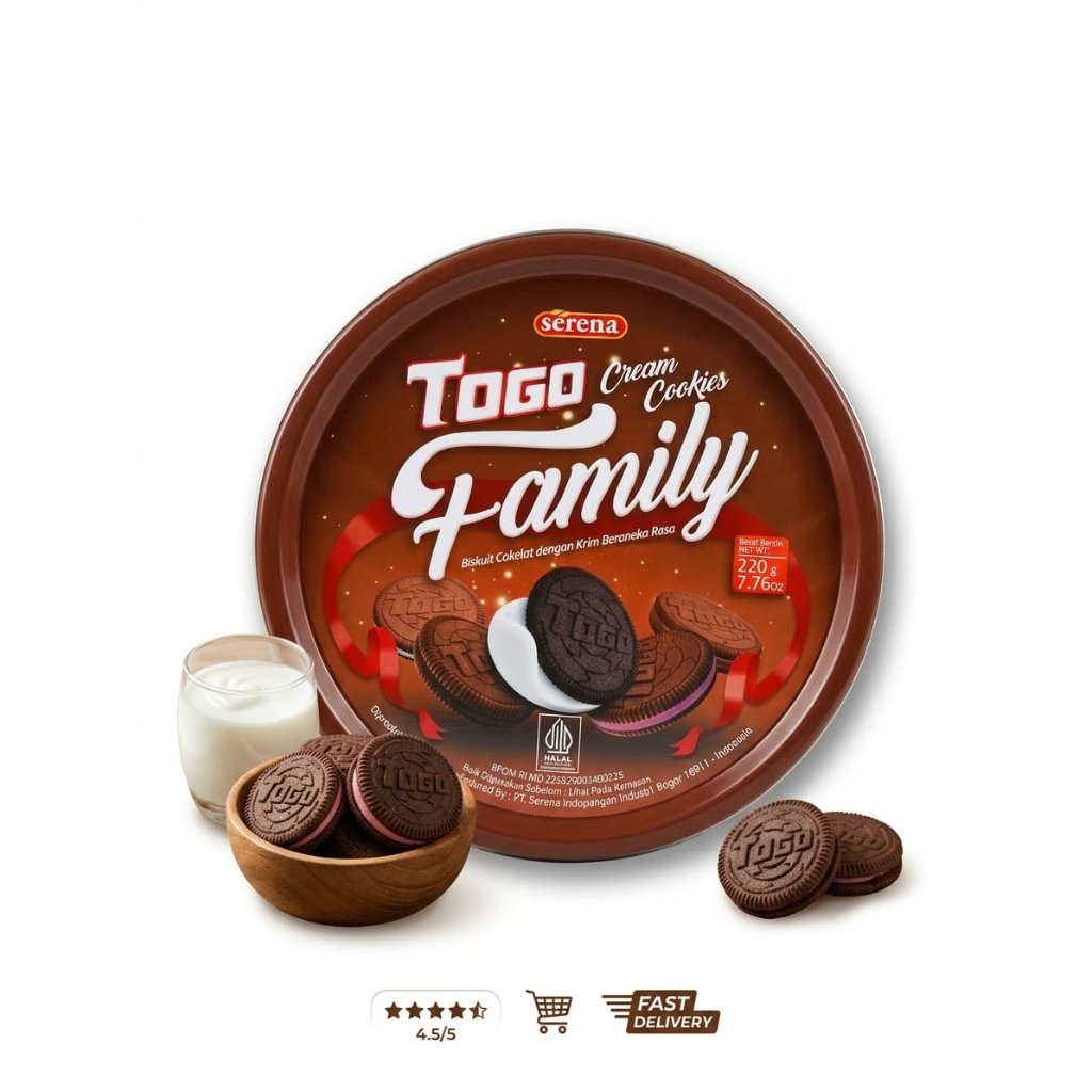 Serena Togo Cream Cookies Family 220g Kaleng