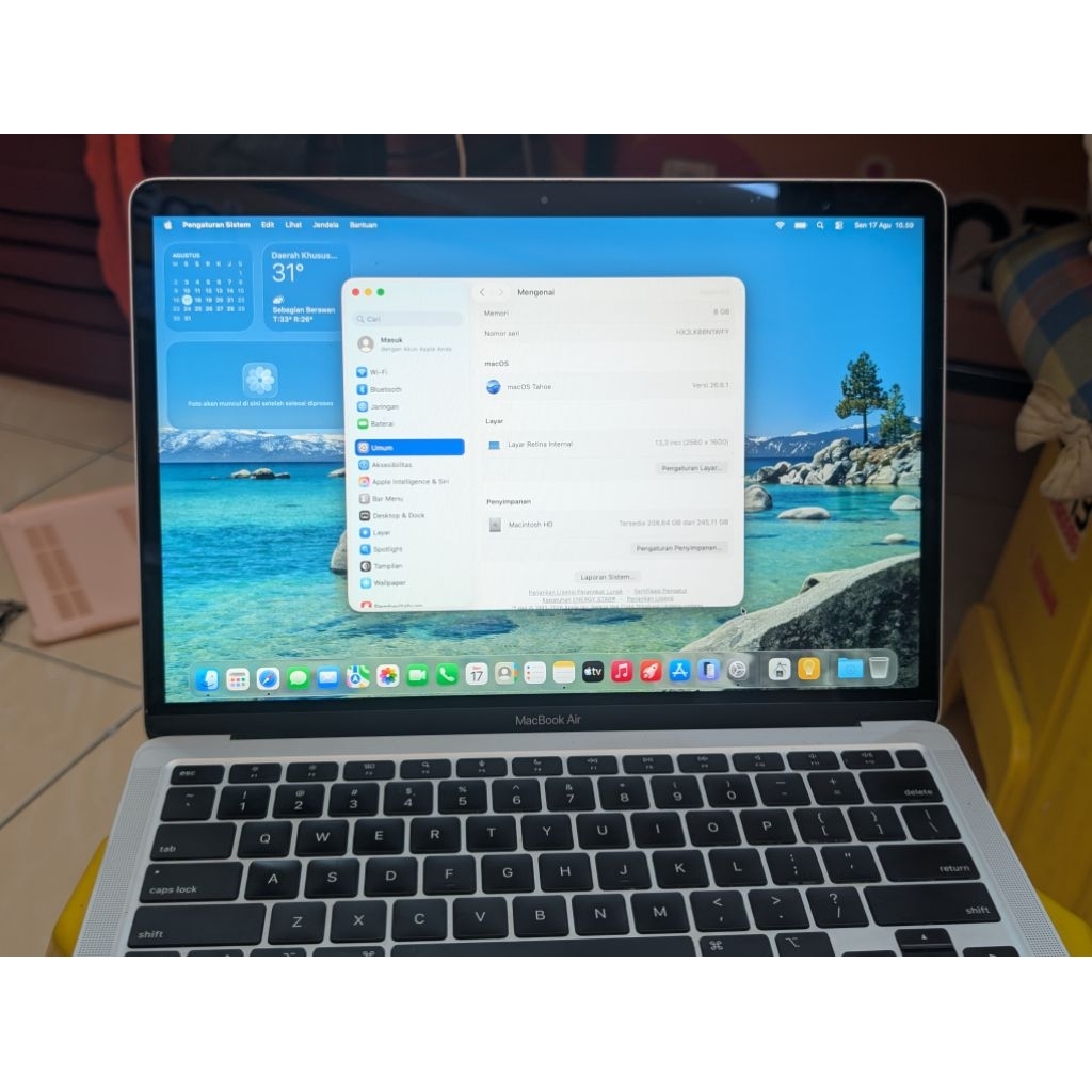 macbook air m1 2020, 8/256