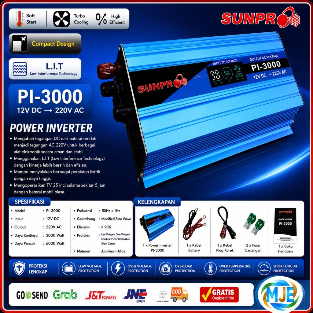 Power Inverter Sunpro Pi-3000 Power Inverter Sunpro 3000 Led Display NEW