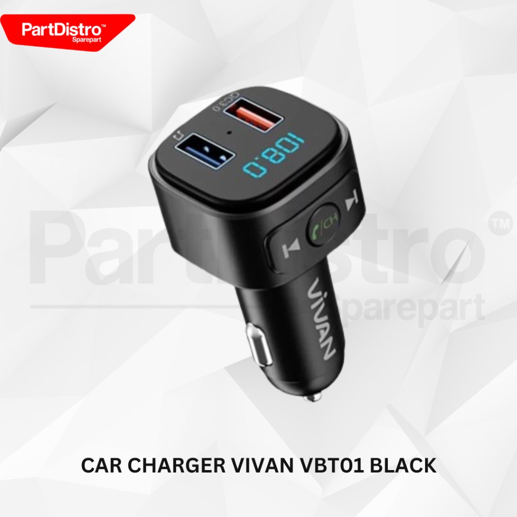 CHARGER MOBIL / CAR CHARGER VIVAN VBT01 BLACK
