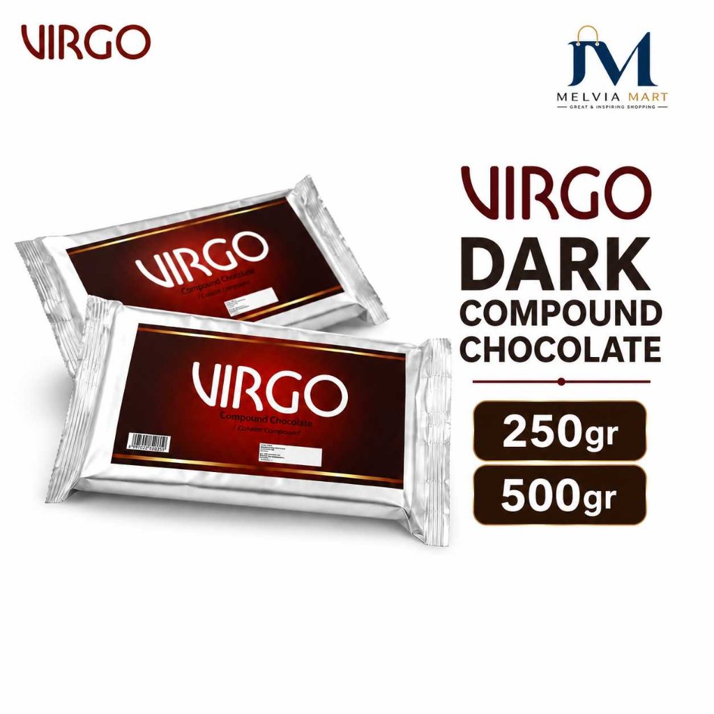 Virgo Dark Compound Chocolate Cokelat Batang Blok Hitam 250gr, 500gr