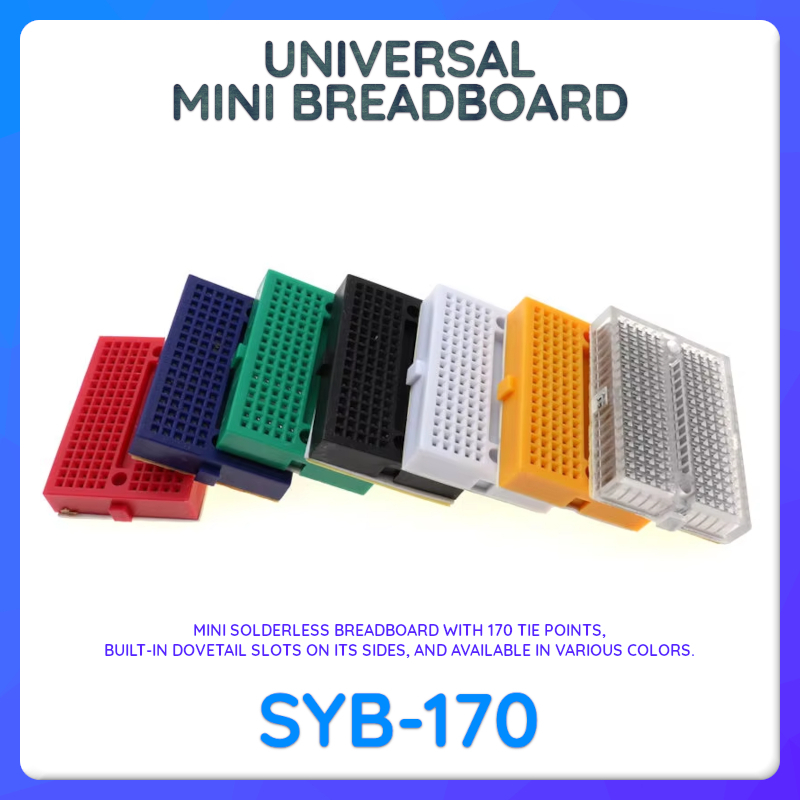 NO BRAND SYB-170 MINI BREADBOARD SOLDERLESS PROTOTYPE TEST BOARD 170 TIE POINTS JUMPER CABLE WIRE FO