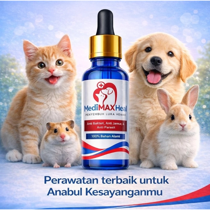 MediMAXHeal 15ml OBAT LUKA HEWAN untuk Anjing Kucing Kelinci Hamster Anti Bakteri Jamur Scabies Pera