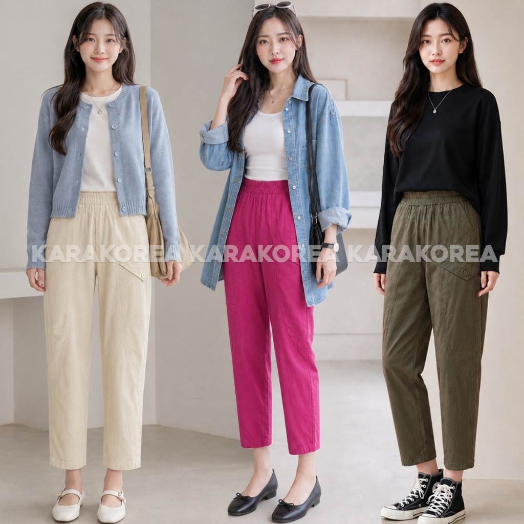 KARAKOREA 527 Linen Long Pants/Celana Linen/Korean Linen Pants/celana wanita/celana kulot/Celana kor