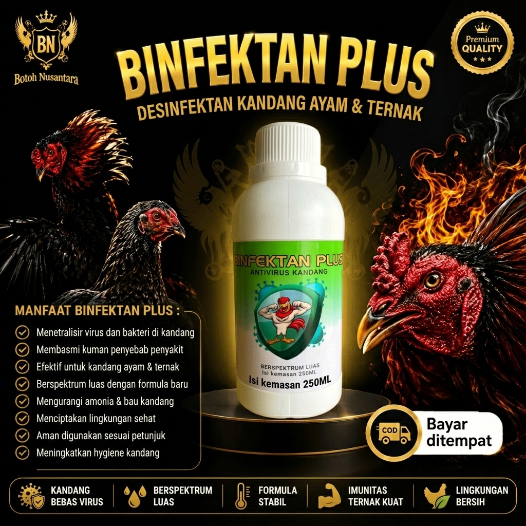 Cairan anti virus kandang BINFEKTAN PLUS BN - Pembersih Kandang Ayam Desinfektan Bebas Penyakit, Vir