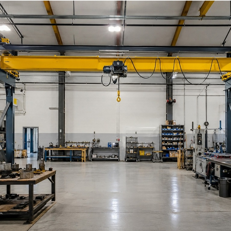Single Girder Workstation Bridge Crane Sistem Crane Jembatan Girder Tunggal dengan Electric Hoist un