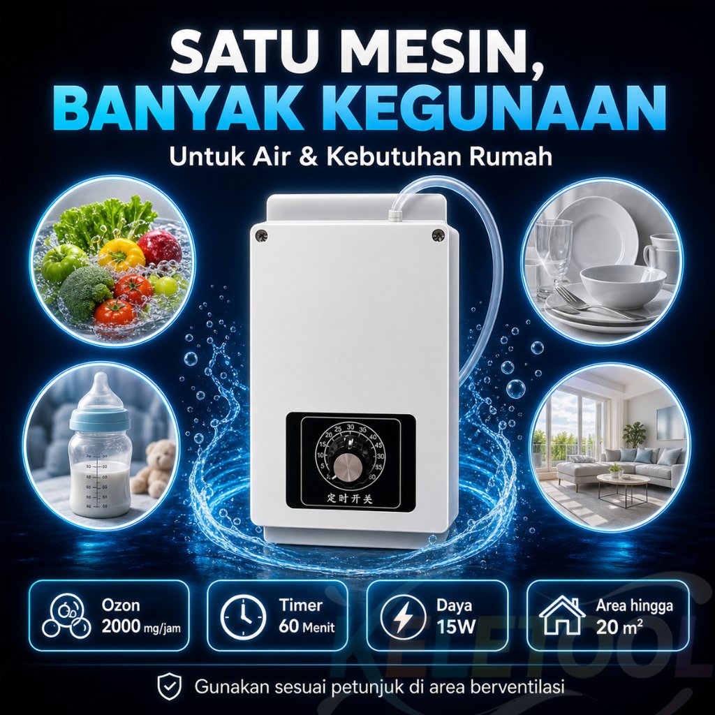 Ozon Generator 2000mg Pemurni Air Steriliser o3 Ozon Tabung Sterilizer ozonizer 220V Portable machin