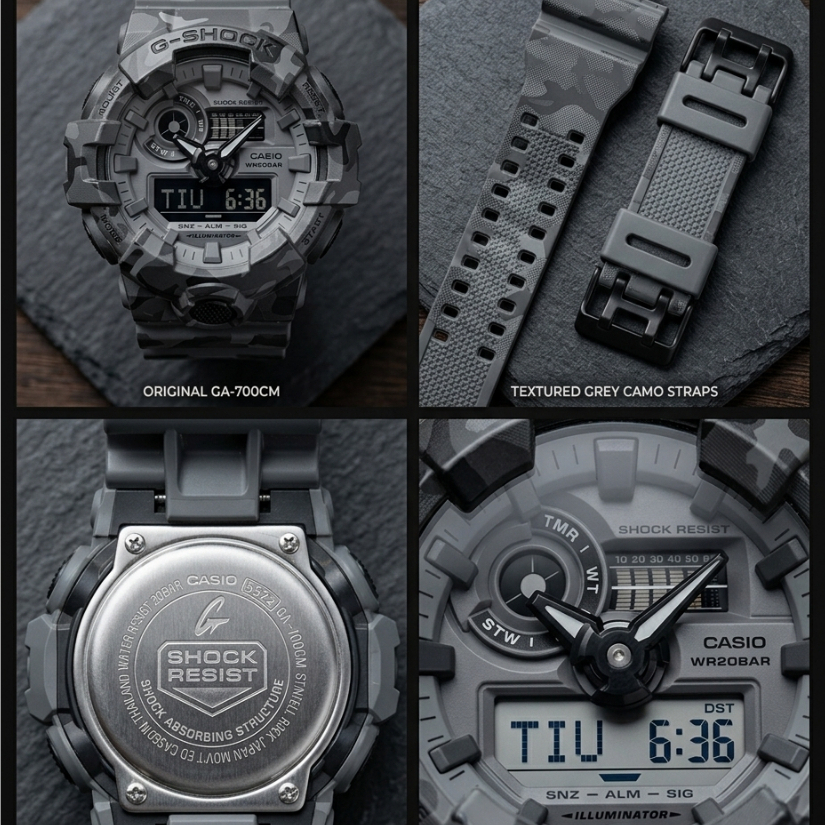 [SECOND ORIGINAL] Jam Tangan G-SHOCK GA-700CM Grey Camo Bekas / Preloved Casio GA700CM