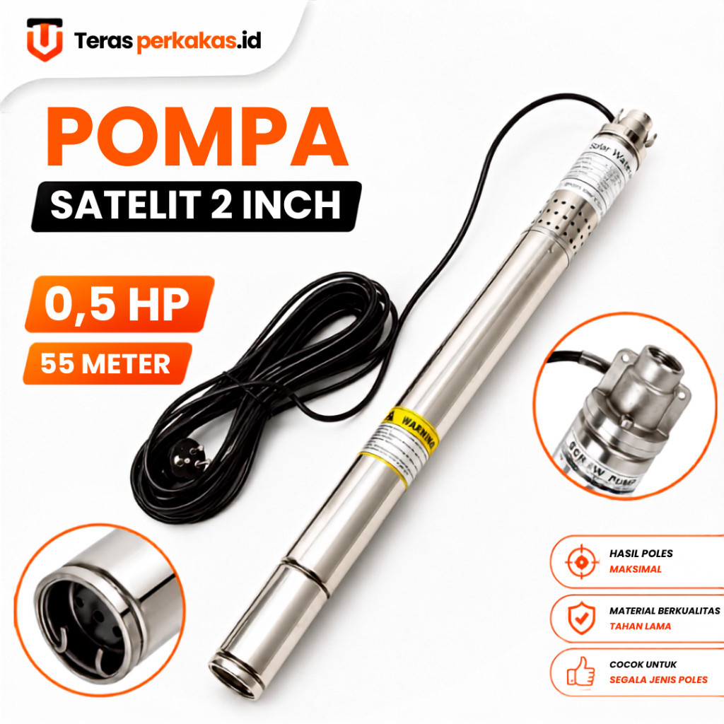 Pompa Air Satelit Submersible Pump AC 220V 55 Meter Pompa Dorong Air Sumur Sibel 2 Inch