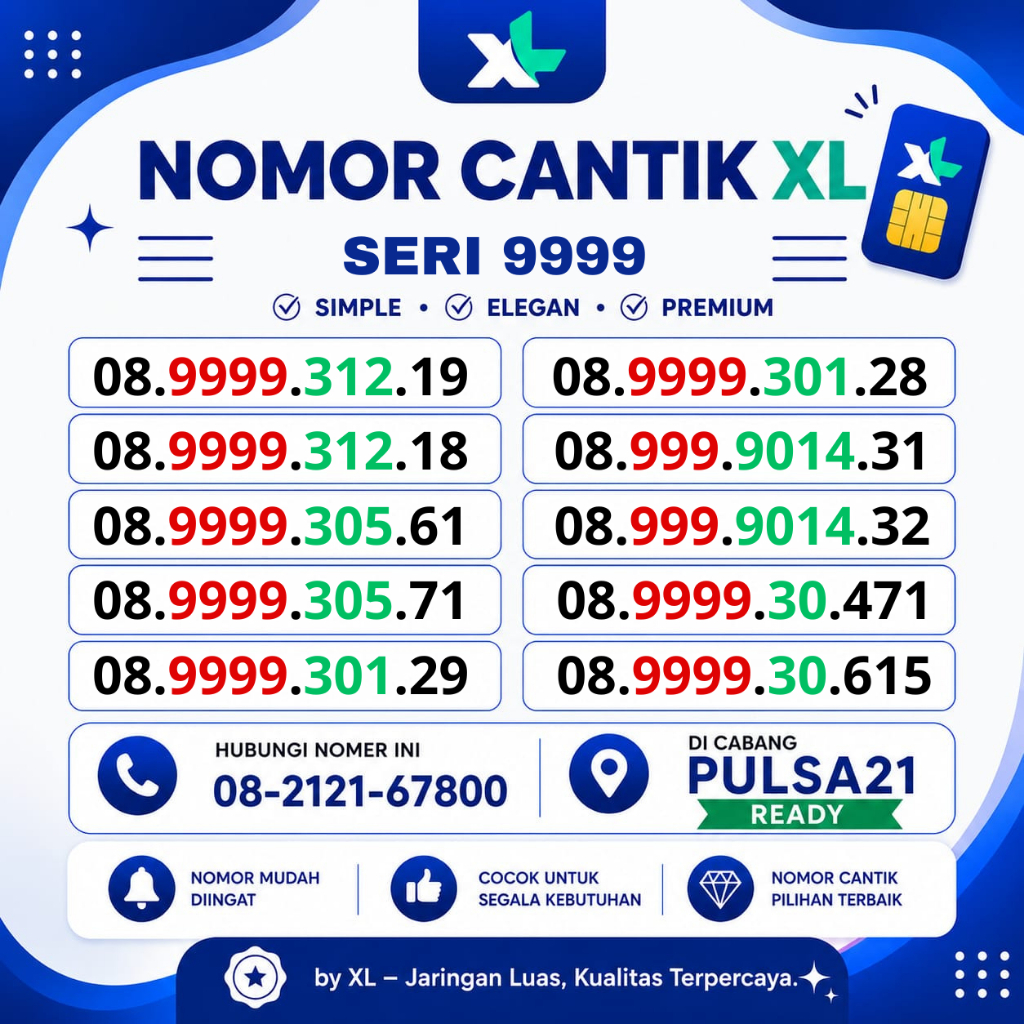 NOMER CANTIK XL SERI 9999.