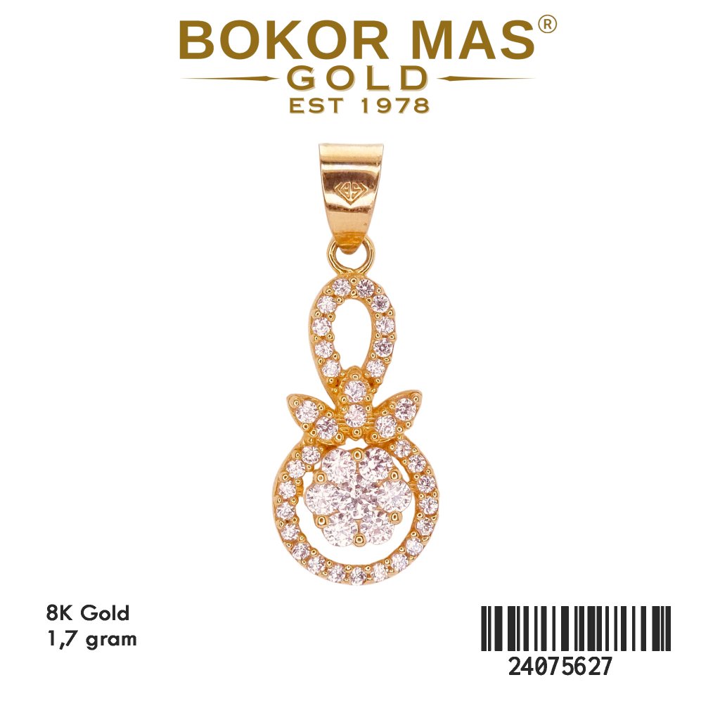Liontin Bunga Permata Emas 375 8K 24075627 - BokorMas Gold