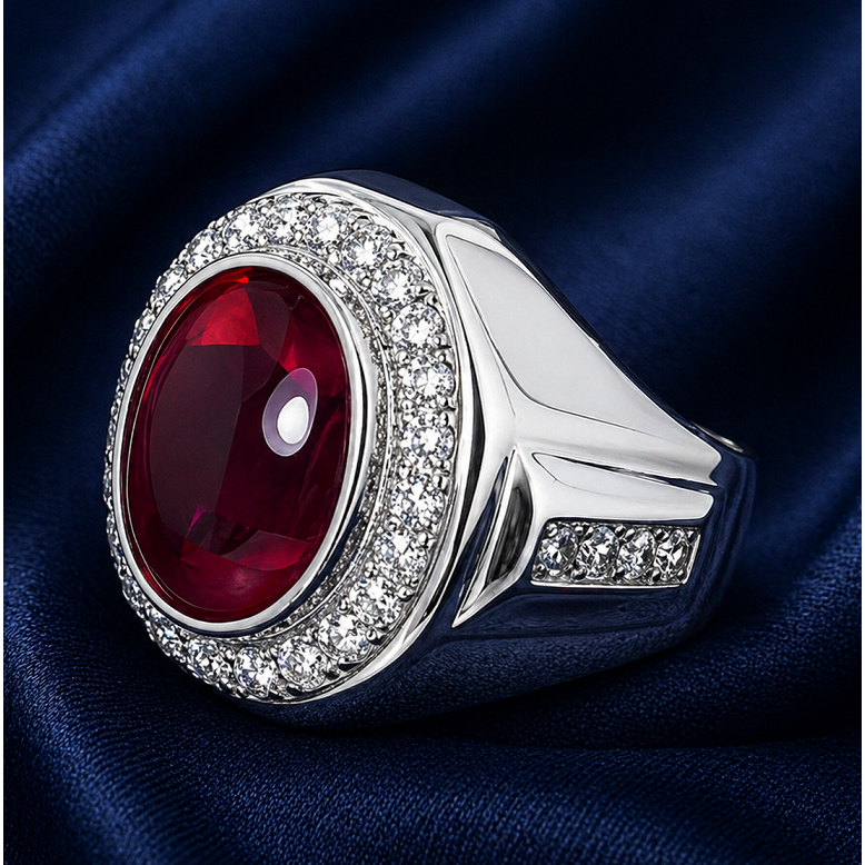 SAN950 Cincin Ikat Batu Akik Permata Custom Handmade EB20 - Perak 950 Premium | Ring Kosongan