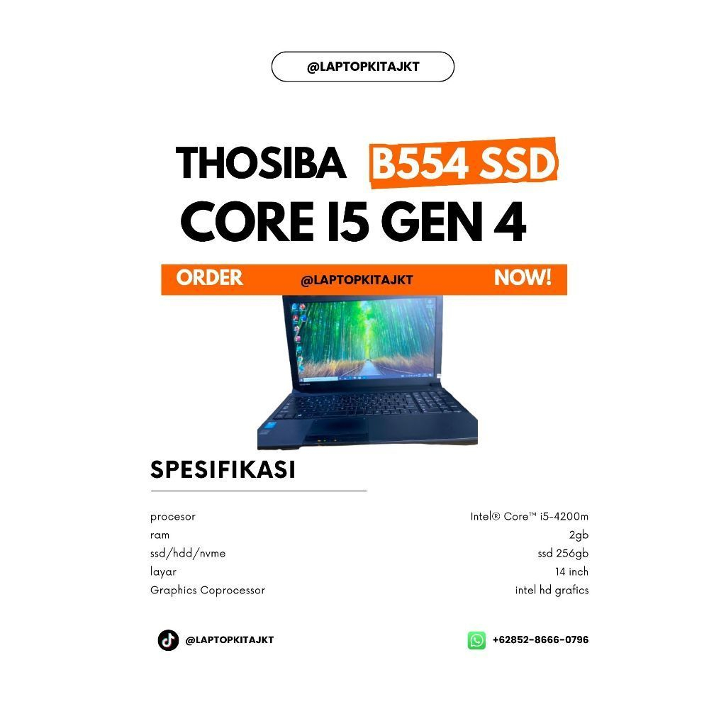 Toshiba Dynabook Satelite intel core i5 gen 4 ssd 256gb 2nd
