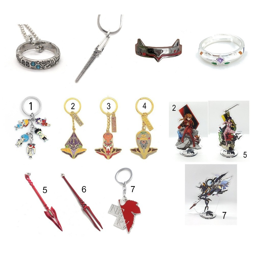 Gantungan kunci cincin kalung standee akrilik evangelion nerv spear of longinus cassius