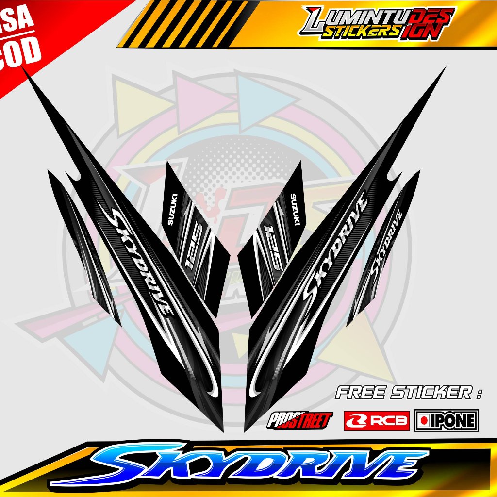 STRIPING VARIASI SUZUKI SKYDRIVE / STICKER LIST VARIASI MOTOR SUZUKI SKYDRIVE - TSUNAMI
