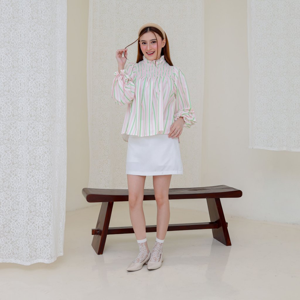 BLUEYMONADE - Mirabelle Smocked Blouse | Atasan Smocked Wanita