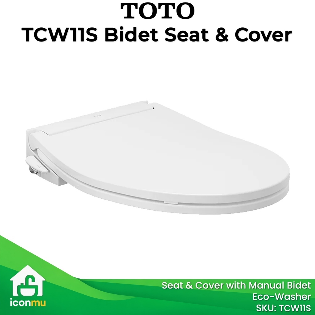 TOTO Seat Cover Eco Washer TCW11S Manual Bidet White Bidet Seat Option For Toilet