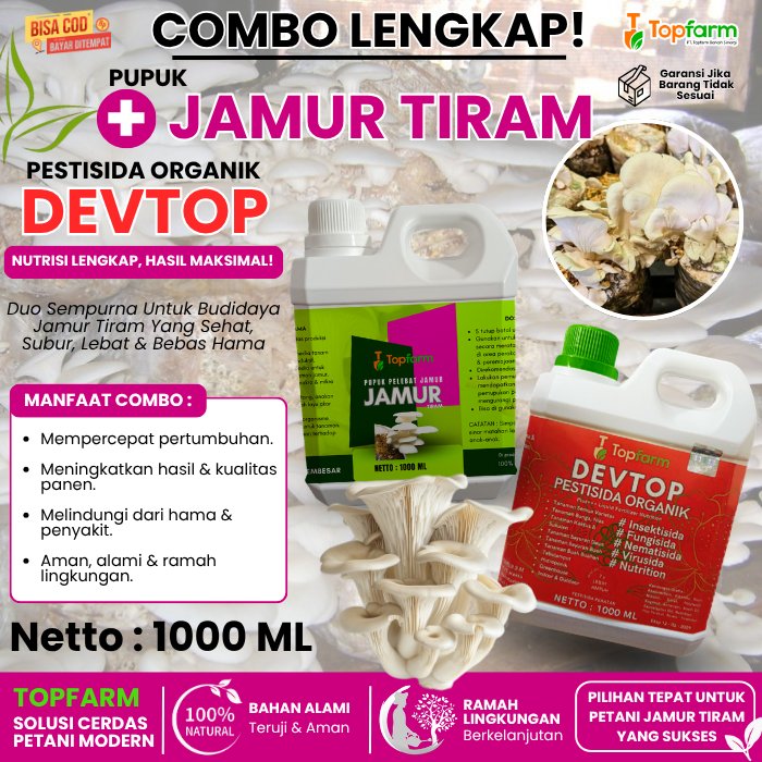 Pupuk Jamur Tiram / Pupuk Pelebat Anakan Jamur Tiram / Booster Penyubur Jamur Tiram / Obat Semprot H