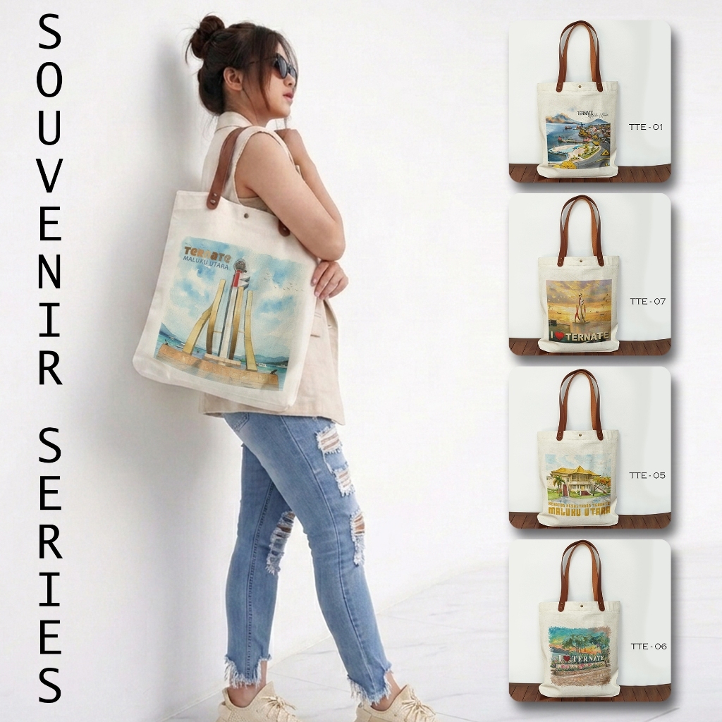 Tote bag Canvas Oleh Oleh Ternate Totebag Souvenir Ternate Maluku Utara Indonesia