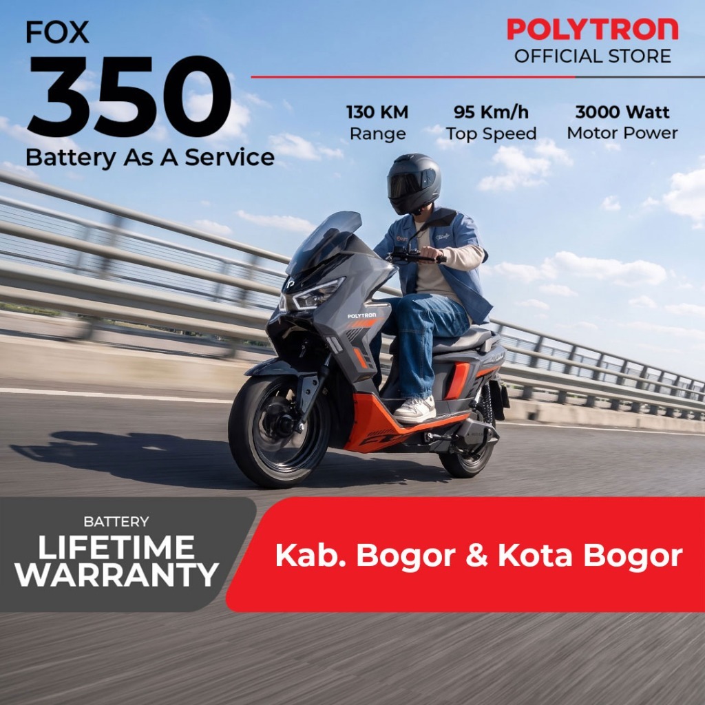Polytron Fox 350 - Battery as Service - Electric Sepeda Motor Listrik - OTR Bogor