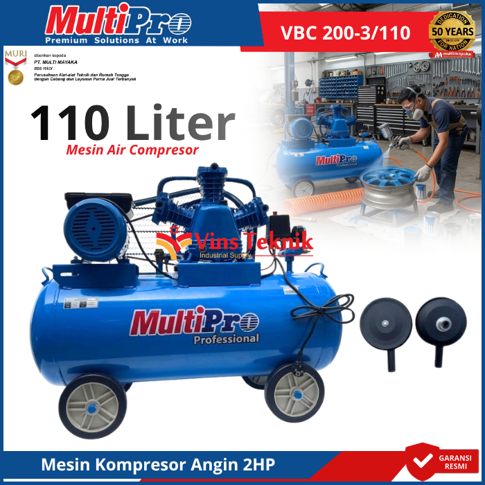 multipro VBC 200-3/110 Belt Drive Air Compressor