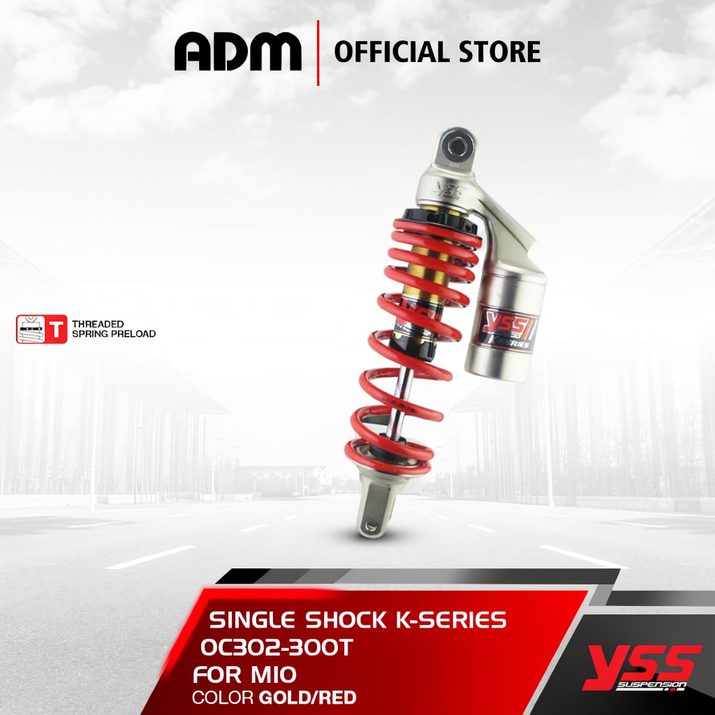 YSS Single Shock K-SERIES OC302-300T for MIO, BEAT, FINO, VARIO110