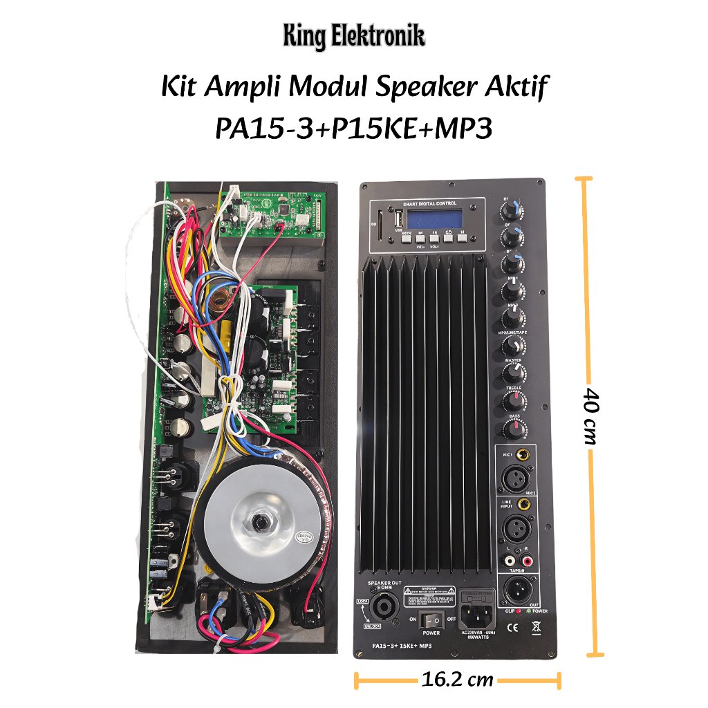 Modul Kit Power Speaker Aktif 15-3 15KE Mp3 Bluetooth 250 Watt