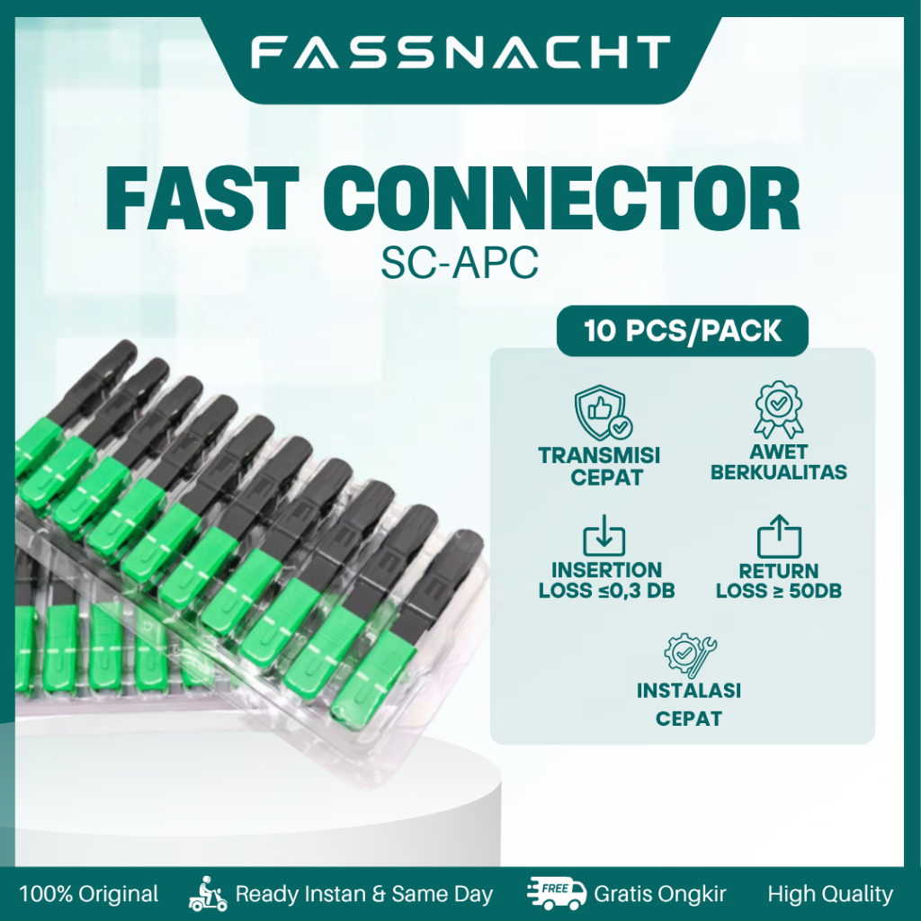 Fast Connector SC APC 10PCS Konektor Fiber Optik Quick Connector SC/APC